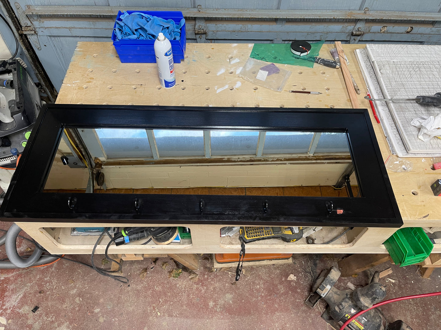 Entryway Mirror with Key/Coat Hooks