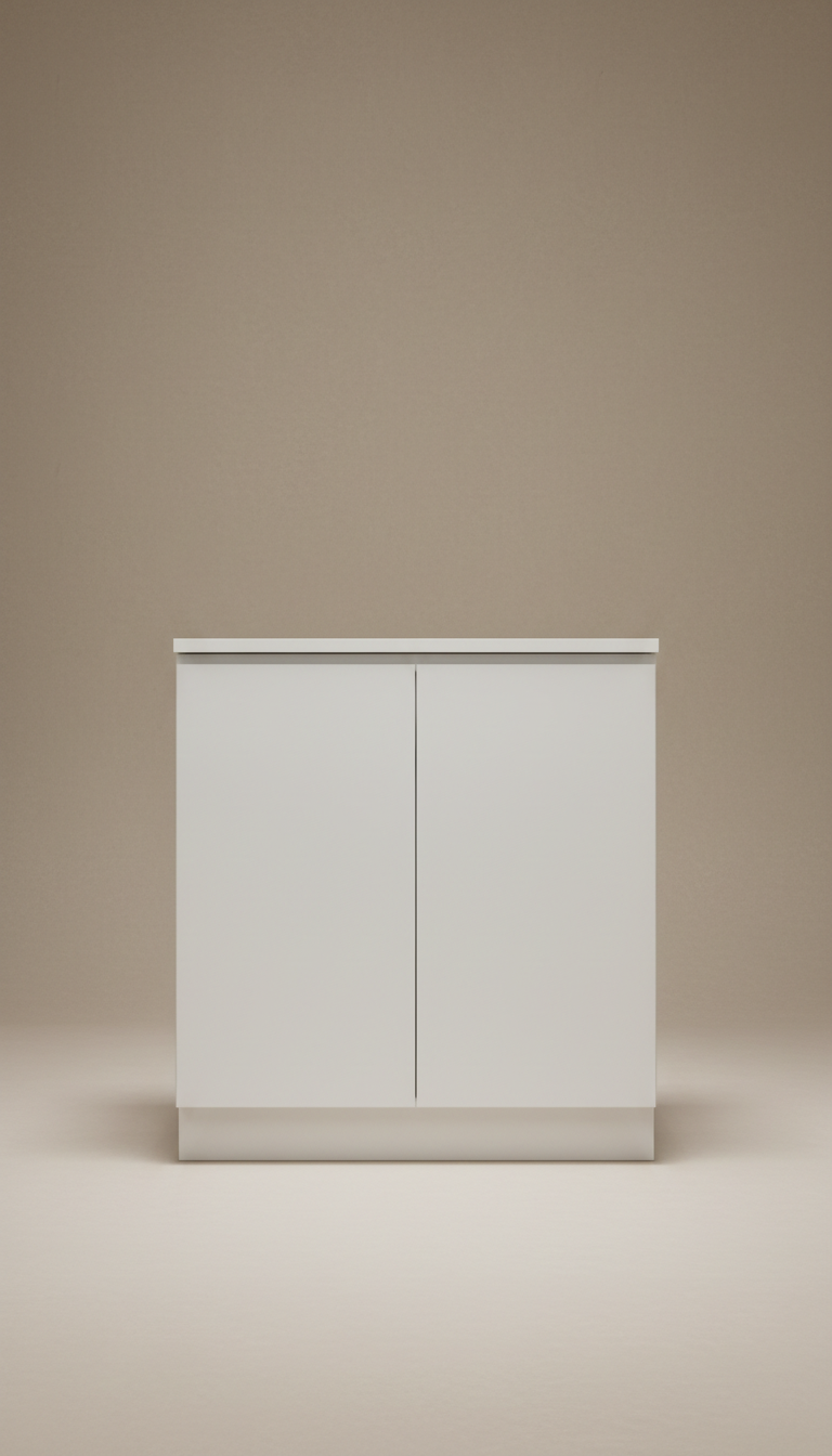 Porcelain White kitchen base cabinet