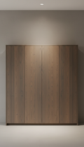 Smoked Oak living room built-in shelving cabinet